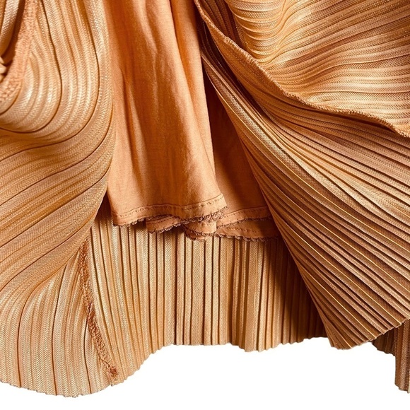 ANTHROPOLOGIE MAEVE AMBRA ROSE PINK SHIMMER METALLIC A-LINE PLEATED SKIRT - Picture 9 of 13